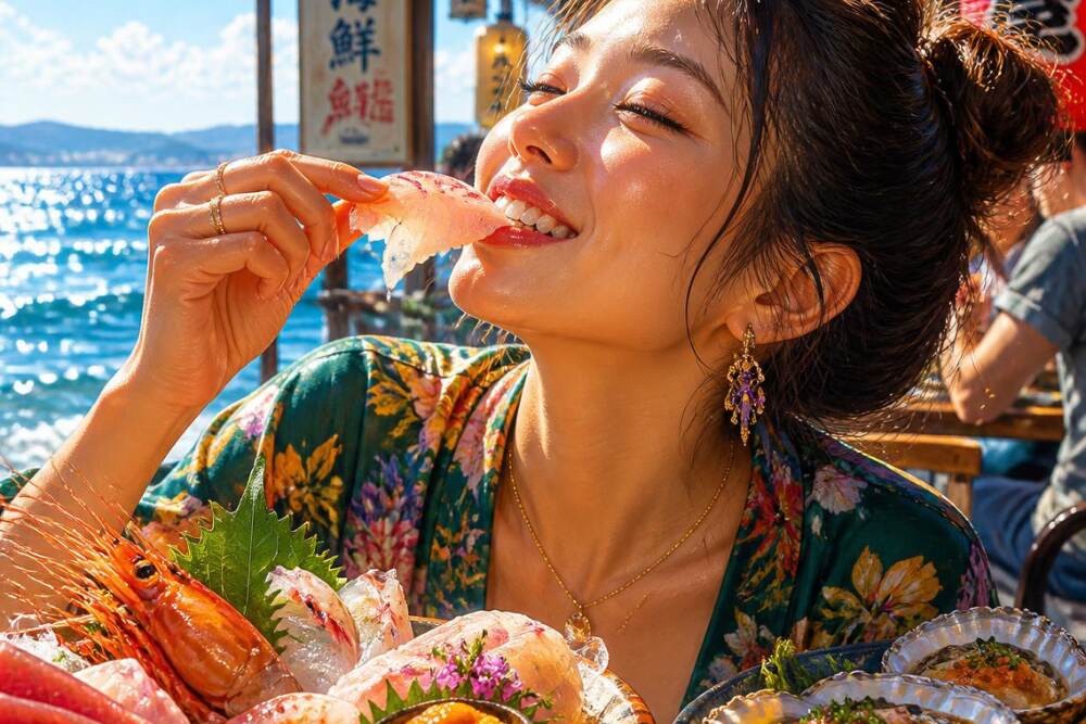 uveite frutti di mare crudi